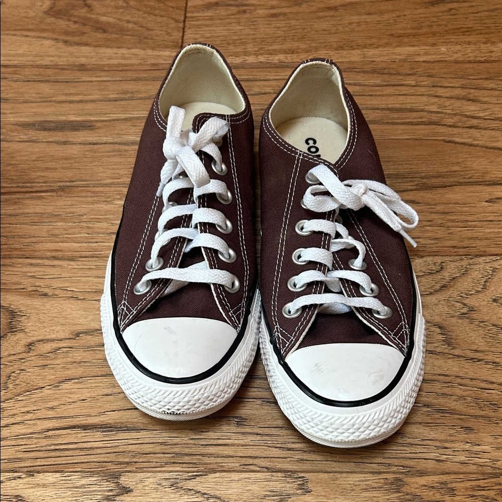 Converse Brown Canvas Sneakers with White Accents